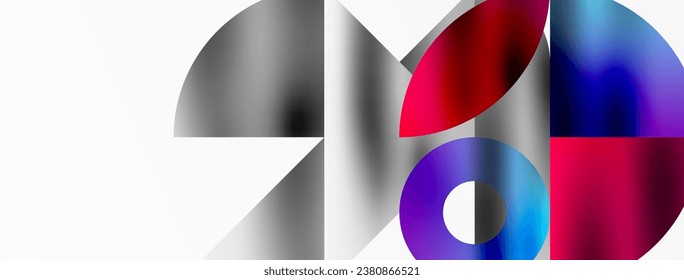 Artistic arrangement of triangles, lines, and circular elements in a mesmerizing geometric mosaic pattern, offering a visually dynamic and captivating composition