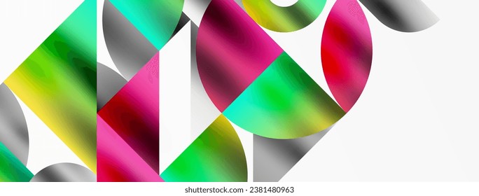 Artistic arrangement of triangles, lines, and circular elements in a mesmerizing geometric mosaic pattern, offering a visually dynamic and captivating composition