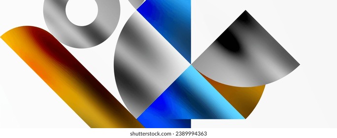 Artistic arrangement of triangles, lines, and circular elements in a mesmerizing geometric mosaic pattern, offering a visually dynamic and captivating composition