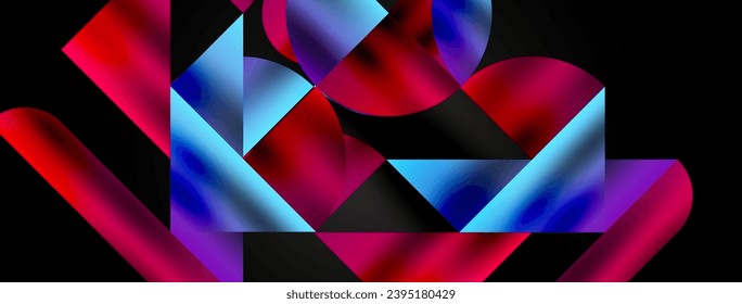 Disposición artística de triángulos, líneas y elementos circulares en un patrón de mosaico geométrico hipnotizante, ofreciendo una composición visualmente dinámica y cautivadora