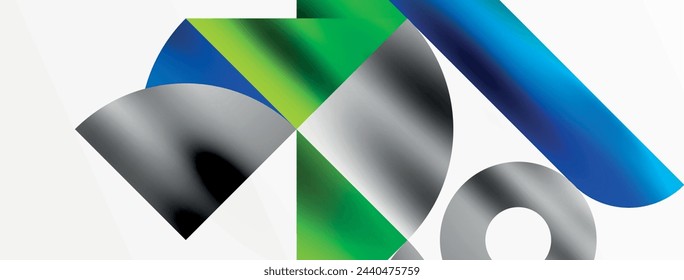 Artistic arrangement of triangles, lines, and circular elements in a mesmerizing geometric mosaic pattern, offering a visually dynamic and captivating composition