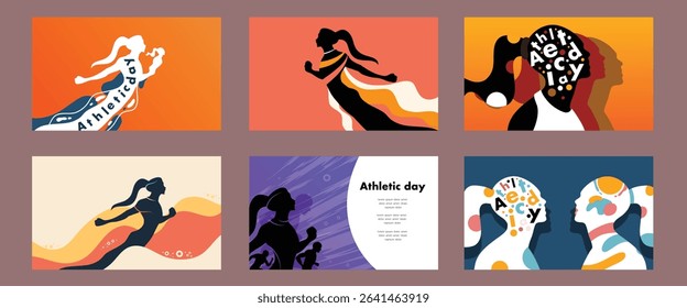 Artistic Athlete Character Movement Sport Event Bundle Set