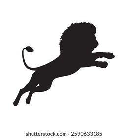 Artistic Attacking Lion Silhouette with a Modern and Abstract Style - Lion Vector - Lion Icon
