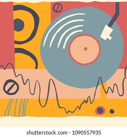 Artistic audiophile seamless background. Hand drawn unusual music abstract pattern. Ready design ideas for for poster, trendy card, invitation, placard, brochure, flyer, presentation and more.