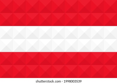 Artistic Austria flag vector. formed from triangles to squares with different contrasting colors illustrating a 3d effect. Ratio 2:3