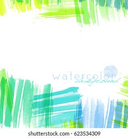 artistic backdrop in square shape, vector with brush strokes, watercolor look background with colorful painted stains