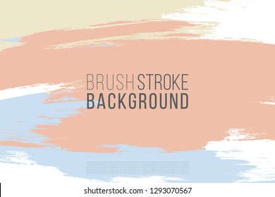 Artistic backdrop, vector brush horizontal strokes mute colors, paint look background with colorful big stains, minimalistic hand drawn design template.