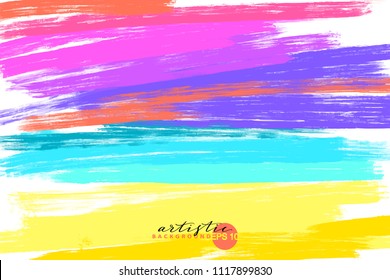 artistic backdrop, vector with brush strokes, brush paint look background with colorful hand painted stains