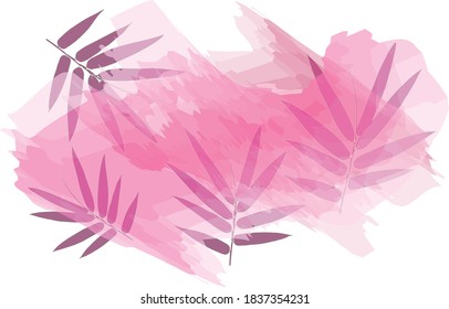 Artistic background of bamboo leaves, in watercolor style. vector EPS 10