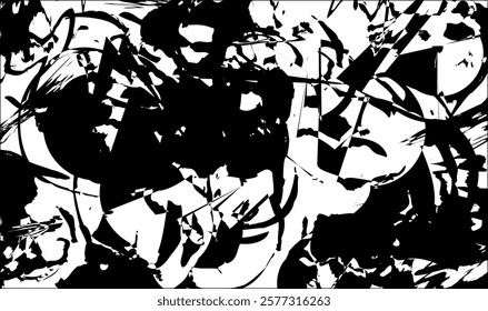 Artistic background with black dynamic paint design. Black art in white background , Best for interior design. Vector illustration.