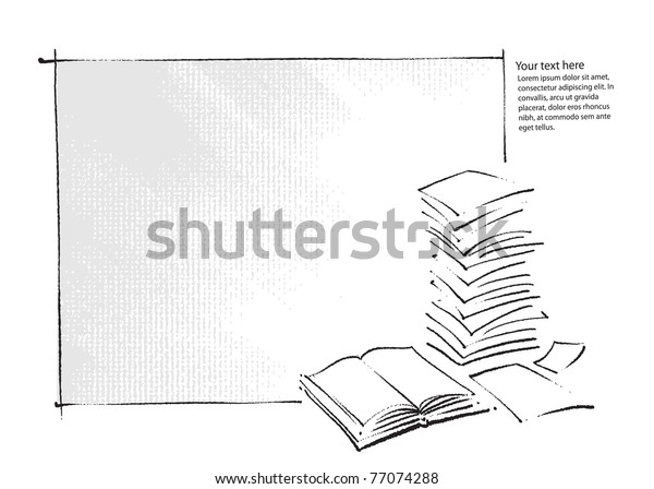 Artistic Background Book Sheets Paper Icons Stock Vector Royalty