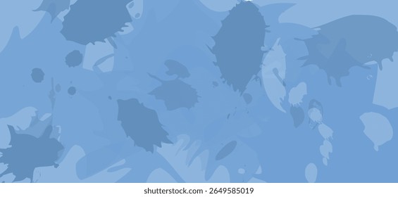 An artistic background in bright blue tones, consisting of free-form and natural watercolor polka dots and stains. The image gives a lively feel.
