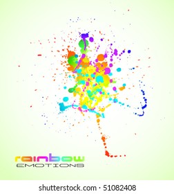Artistic Background with grunge drops of liquid  and rainbow colours