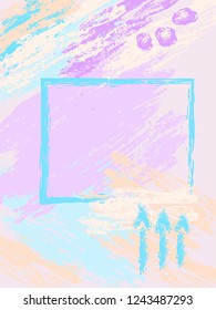 Artistic background with hand drawn textures in soft pastel colors. Trendy graphic design perfect for   cards, flyers, prints.