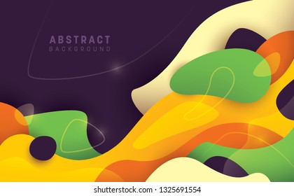 Artistic background made of various soft abstract shapes. Vector illustration.