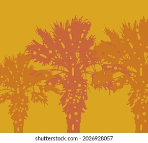 Artistic background with palm trees