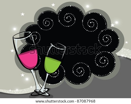 artistic background with set of wine glass