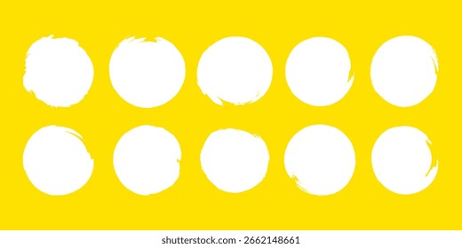 Fondo artístico con Vector de trazo de pincel texturizado en diseño de tinta abstracta pintura salpicadura pincelada grunge círculo cuadro de texto textura de grano sucio marco largo ancho Elementos delgados


