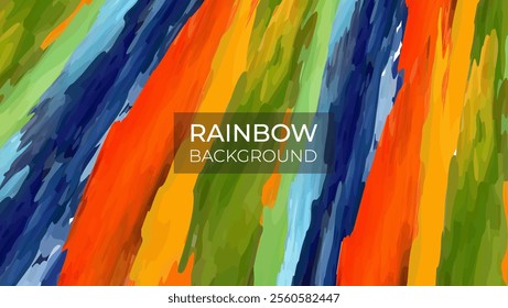 artistic background, vector with brush strokes, brush paint acrylic look rainbow background