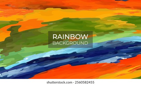 artistic background, vector with brush strokes, brush paint acrylic look rainbow background