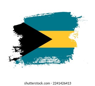 Artistic Bahamas national flag design on painted brush concept