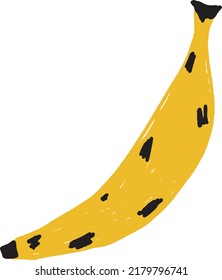 Artistic Banana Doodle Vector - Isolated on White Background