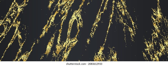 Artistic banner, cover design template with geometric luxury pattern, golden grunge texture. Black background for magazine layout, brochure, booklet, flyer, website, presentations.