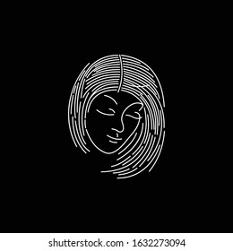 Artistic beauty women's line logo design