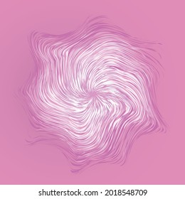 Artistic big bright violet barb circle midpoint drawing shape design. Optical illusion fuzz prickly form art modern cartoon creative style. Mauve color motley spiky wave element symbol pink text space