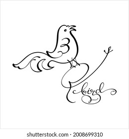 Artistic Bird, Bird Icon Vector Art Illustration
