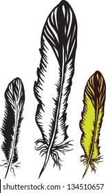 artistic bird ink feather