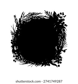 Artistic black Christmas basis element on white background universal
