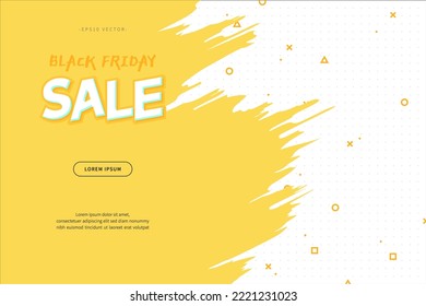 artistic Black Friday sale background with ink brush. for web page, book, editorial, printing, banner, event, promotion. artistic and grunge abstract concept banner. vector design of eps version 10.