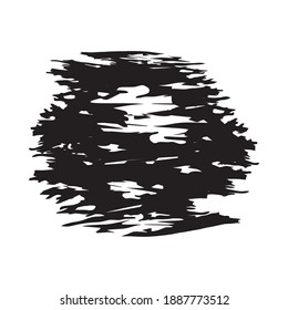 artistic black paint in circular shape over white background, vector illustration
