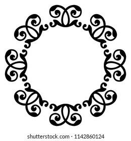 Artistic black and white circle frame, oriental style