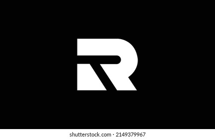 artistic black and white color TR RT initial based Alphabet icon logo.