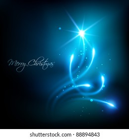 artistic blue color vector christmas background