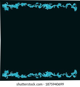 Artistic blue frame.made with vector art style