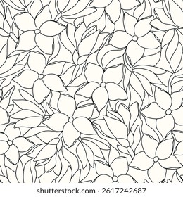 Artistic botanical vector background. Decorative seamless pattern with abstract shapes of leaves and herbs. Artisanal allover print in style of stained glass, for fabric, textile, paper, package