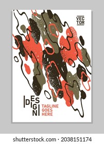 Artistic brochure vector abstract design with hand drawn elements, stylish colorful art abstraction cover for book magazine or flyer, leaflet or advertising poster template.