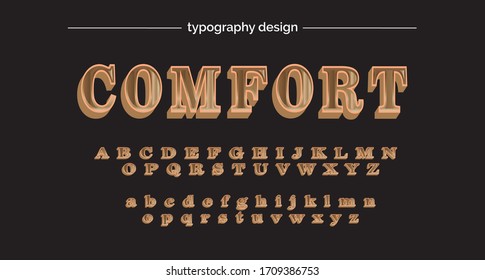 Artistic Brown bold font and alphabet