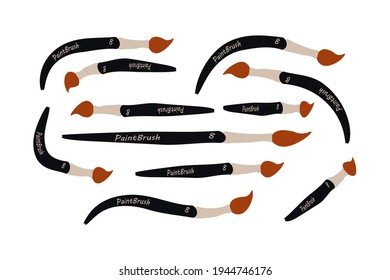 artistic brush .a set of brushes for drawing.vector illustration.