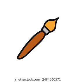Artistic brush. Doodle brush icon