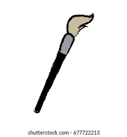 artistic brush paint handle wooden icon