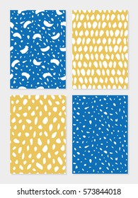 Artistic brush seamless pattern set. Vector illustration.