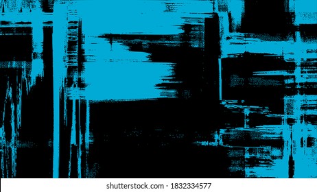Artistic brush strokes, black and teal oil paint on canvas, cross hatching monochrome grungy vector background