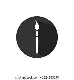 Artistic brush vector icon. Paint,drawing symbol. Flat vector sign isolated on white background.