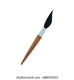 artistic brush wooden handle instrument icon