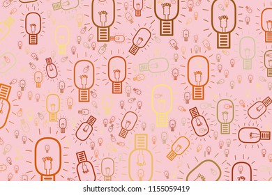 Artistic bulb hand drawn background abstract. Vector artwork.
