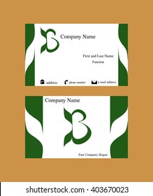 Artistic business card with B letter logo design